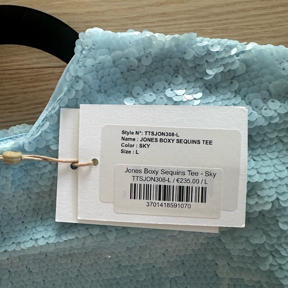 The Frankie Shop Jones Boxy Sequins Tee - Size L - Picture 6 of 7